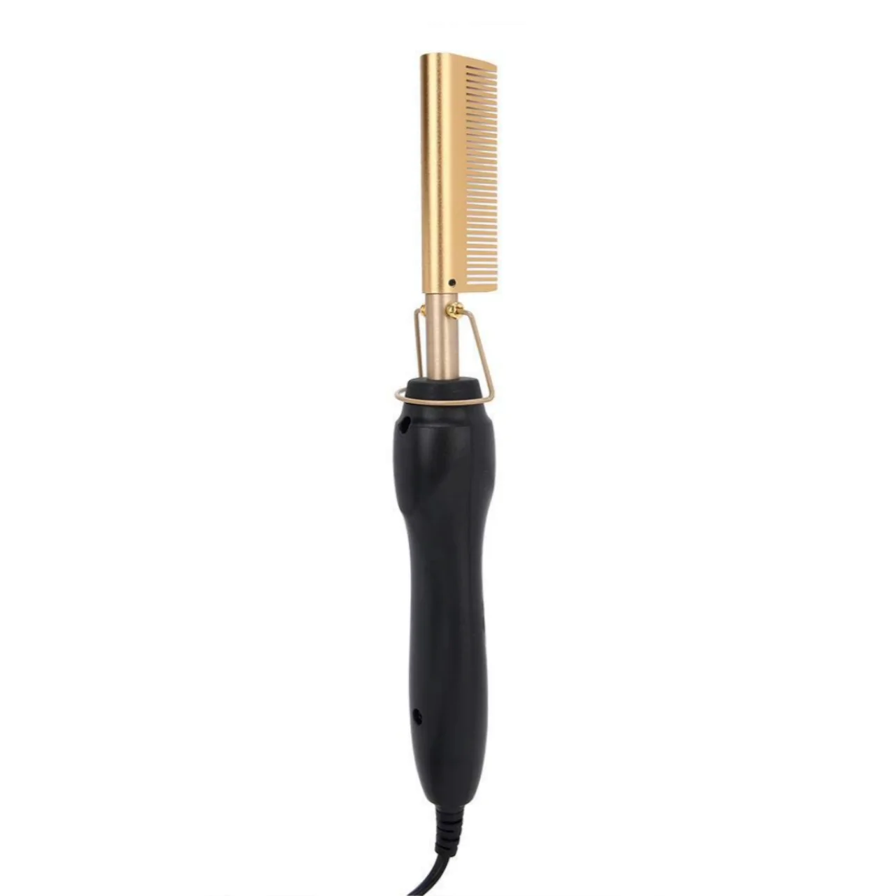 

China Wet and Dry Use Hair Straightener Brush Curling Iron Straightening Comb Electric Gold Copper Hair Straightener Hotcomb