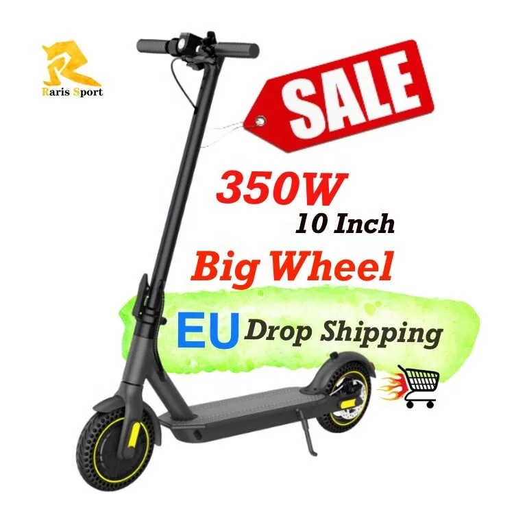 

10 inch solid tire 350W cheap price eu warehouse drop ship e-scooter 25km/h fast foldable scoter electric scooter adults