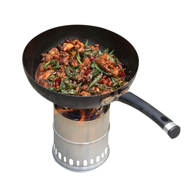 

Outdoor Camping Stove Stainless Steel Portable Firewood Cooking Stove