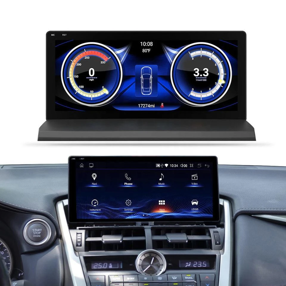 

GPS Navigation Android Head UnitYZG NEW 4+64GB 10.25'' Car Play Screen for Lexus NX 200t 300 h 300h F Sport 2014 2015 2017 2016