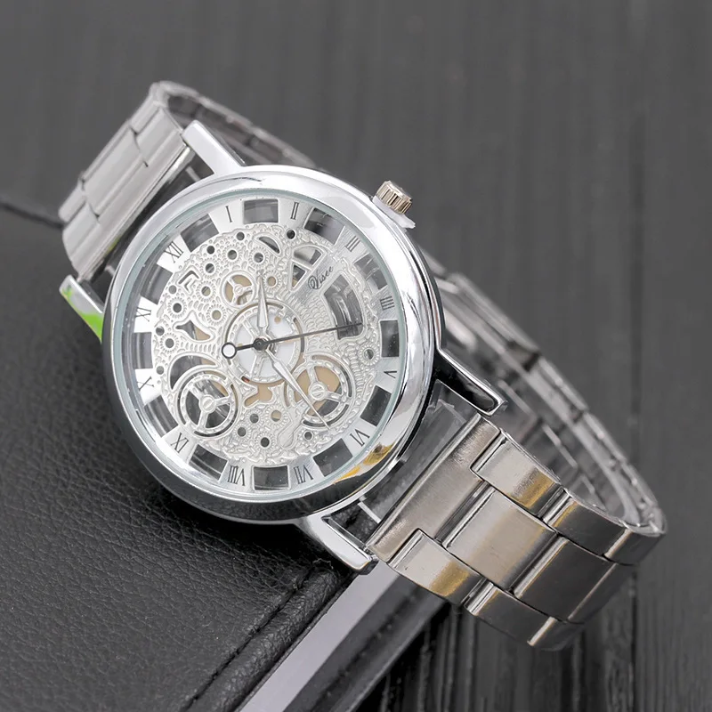 

Free shipping cheap watch Fashion Korean men's non-mechanical watches hollow quartz watches men, As pic