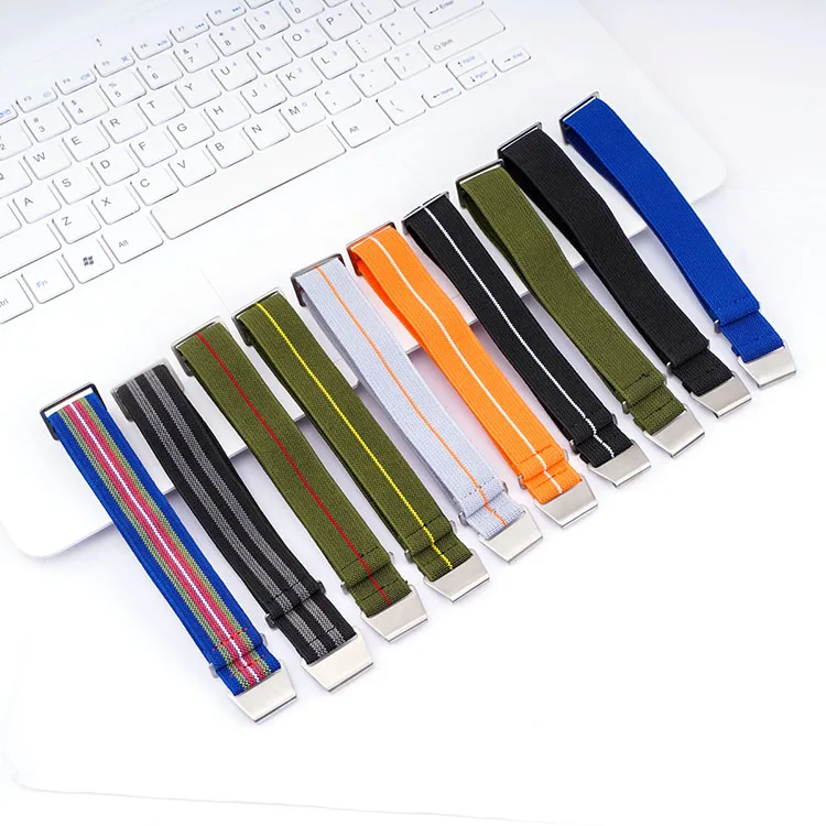 

Eco-Friendly Outdoor Elastic Parachute Rope Woven Sports 20mm 22mm Nylon Watch Band Watch Strap