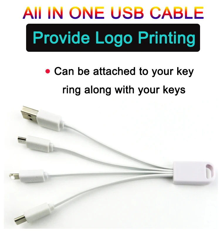 Factory Price Cheap Colorful Multifunction 15cm 2A Mobile Phone 3 in 1 Charging USB Data Cable For Iphone - ANKUX.COM