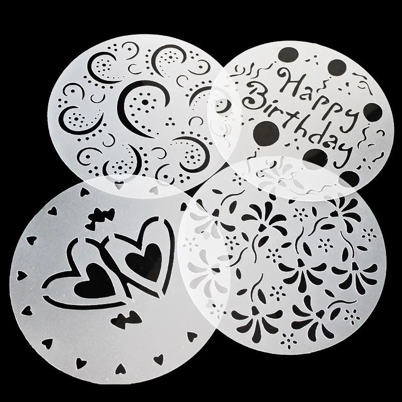 Plastic stencils set for cake decoration valentine birthday decoration cookie stencil