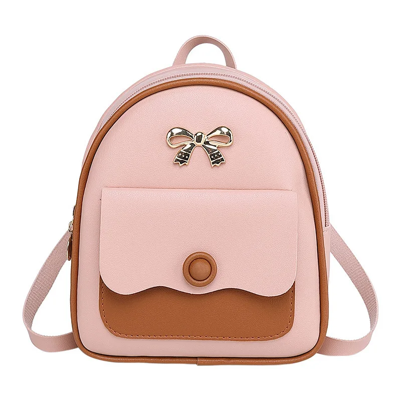 

New cheap mini Backpack Women leather Shoulder Bag solid color School Bags For Teenage Girl Backpacks Travel packs