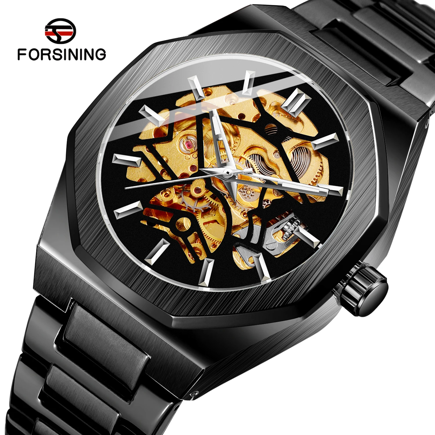 

2021relogio forsining China Factory montrepourhomme OEM Custom Luxury Men Mechanical Automatic Skeleton Watch for Wristwatch man, 5 colors