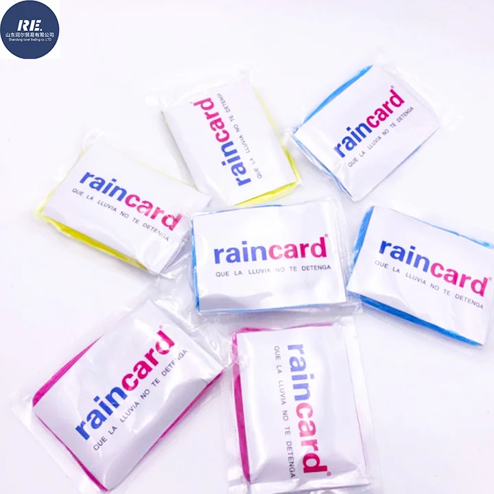 

PE Disposable fashion For Men and Women Rain Card Ponchos Pocket Rain coat Rain card, Customized color