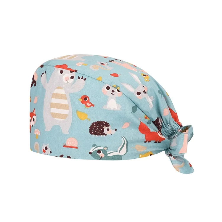 

Manufactory Wholesale animal print cartoon scrubs hat nurse scrubs hats
