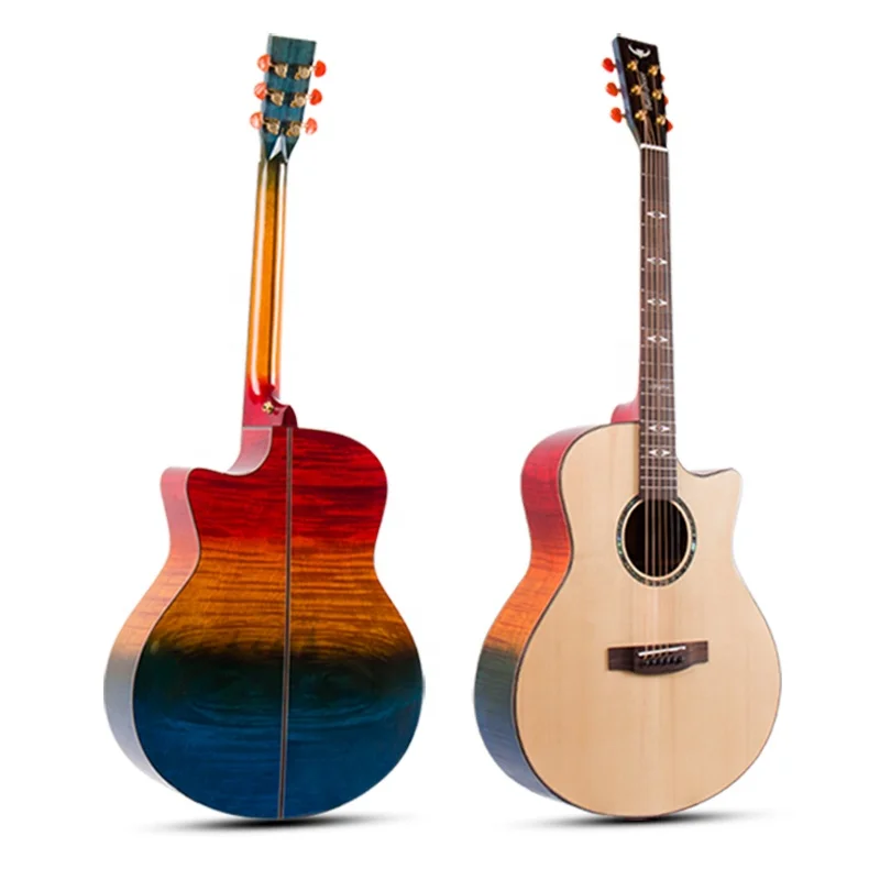 

High Quality Bullfighter D-4 Wholesale Factory Handmade Stringed instruments colorful Acoustic Guitar acustic