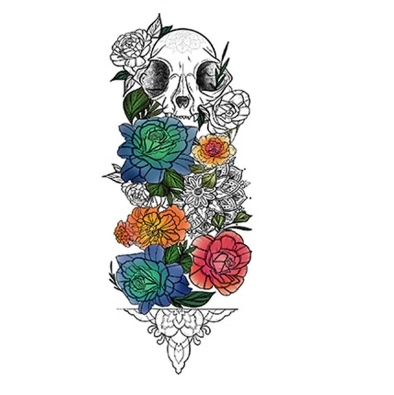 

New design Triangle Heart Skull Waterproof Temporary Tattoo Sticker, Cmyk