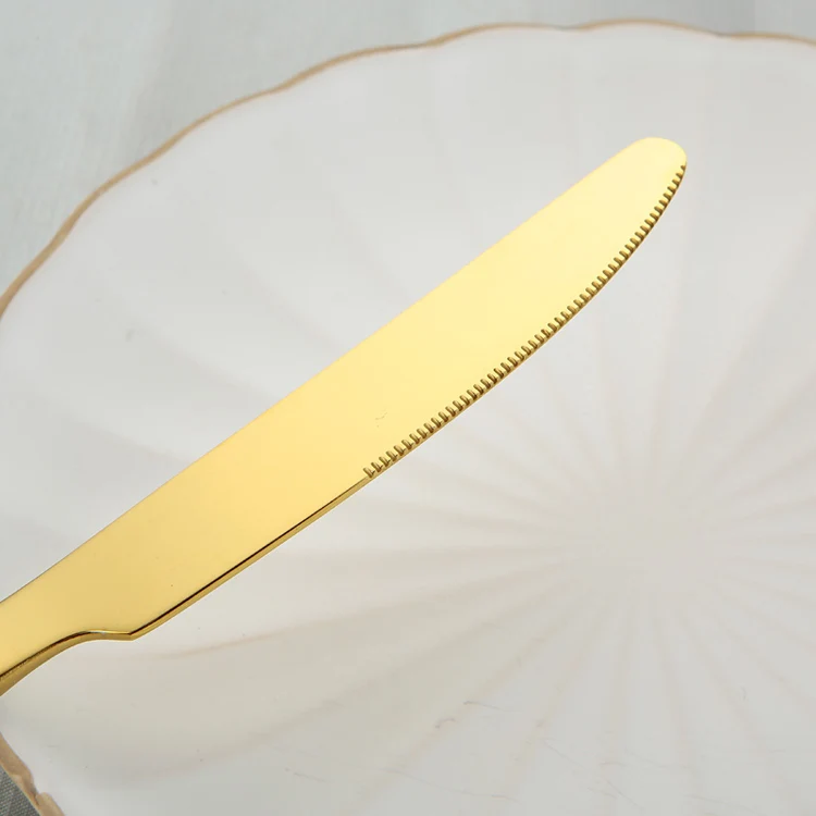 
Stainless Steel Flatware 24 Piece In Box Gold Plated Silverware Golden Utensils Cutlery Set 