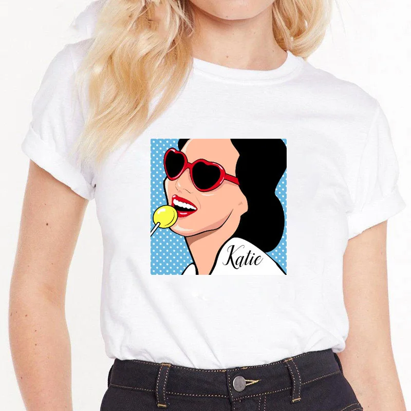 

Plus Size Women Summer Vogue Print Lady Casual T-shirt Tops Harajuku Streetwear Short Sleeve O-Neck Tops