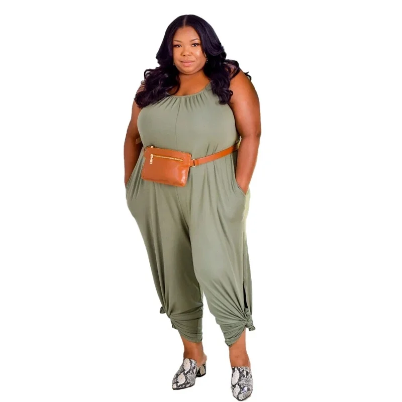 

New arrivals 2021 super soft comfortable loose jumpsuits women 5xl plus size clothing summer wear, 2color as picture