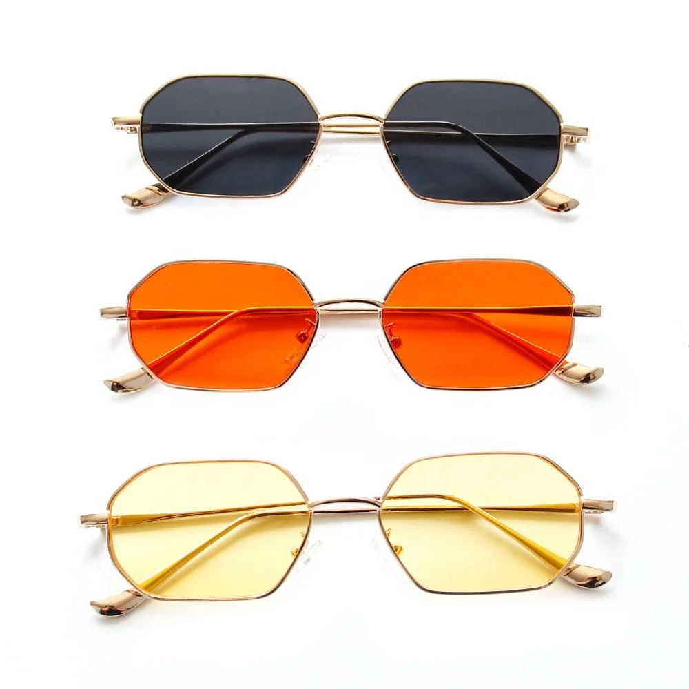 

2019 shades sun glasses metal frame sunglasses men small ocean transparent lens glasses female square sunglasses small