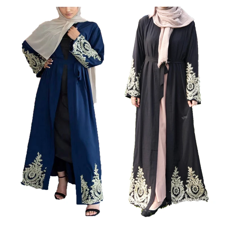 

Long Islam Hijab Modest Clothing Golden edge splicing Islamic Dress abaya dubai muslim dress