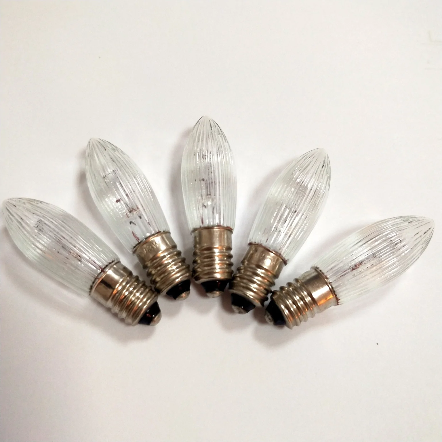 C6 e10 olive shaped candle bridge bulb 8V, 12V, 34V, 55V0.2W Christmas tree string lights replacement bulb