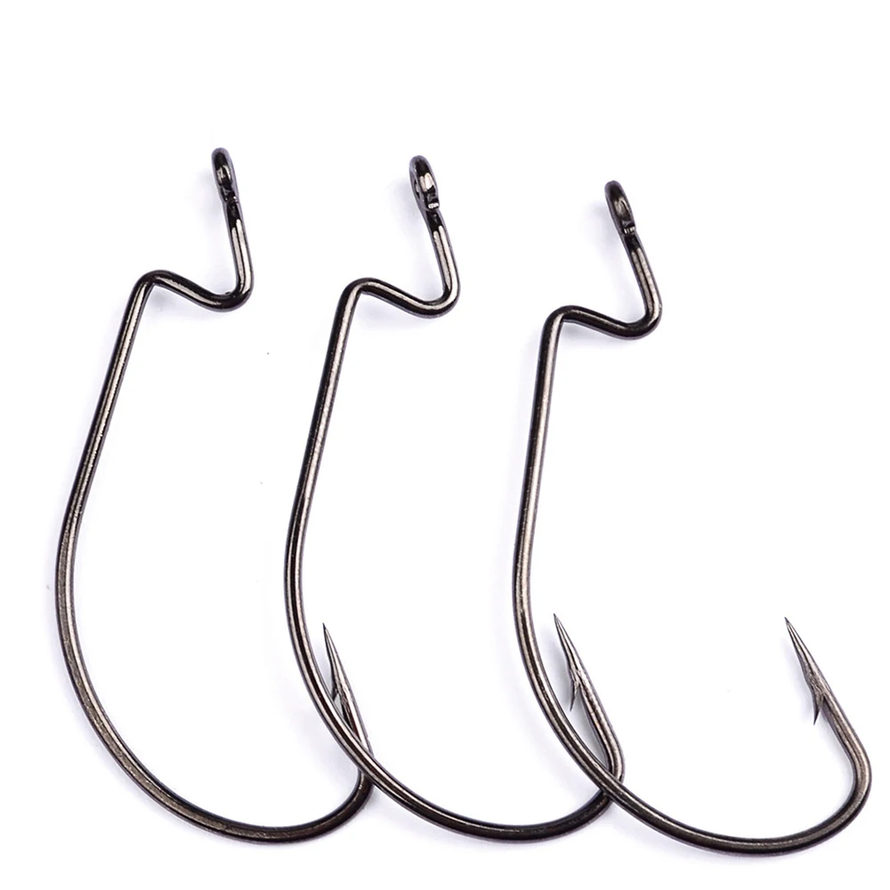 

Wide Crank Fishhook for Soft Worm Lure Bass Fishing Hooks Carbon Steel 1/0# 2/0# 3/0# 4/0# 5/0# 100pcs/bag Bag Single Hook 7 Day