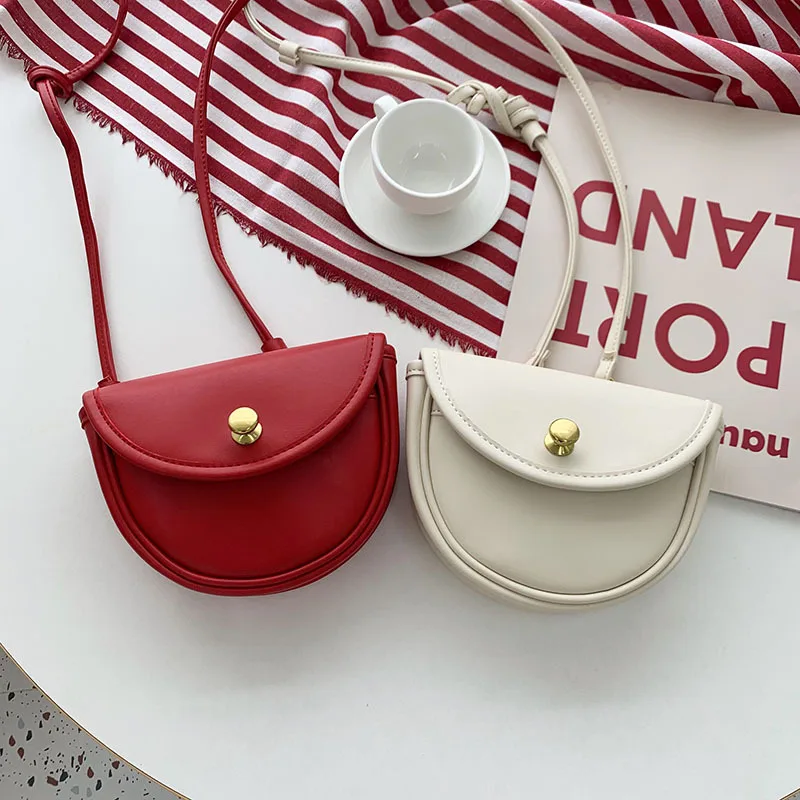 

KALANTA 2022 Fashion New PU Leather Women Designer Wedding Red Hand Bags Saddle Mini purse Vintage Small Shoulder Messenger Bags, Customizable
