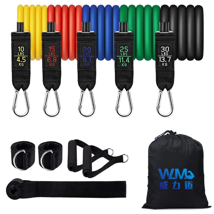 

Wholesale equipamento de ginastica em casa fitness conjunto de banda de resistencia elastica, Black/green/blue/red/yellow
