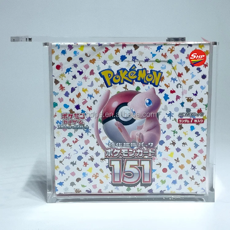 SHP Wholesale Pokemon TCG  Japanese Booster Box Advanced Durable Acrylic Case 151 Japanese Booster Box  Case for Pokemon