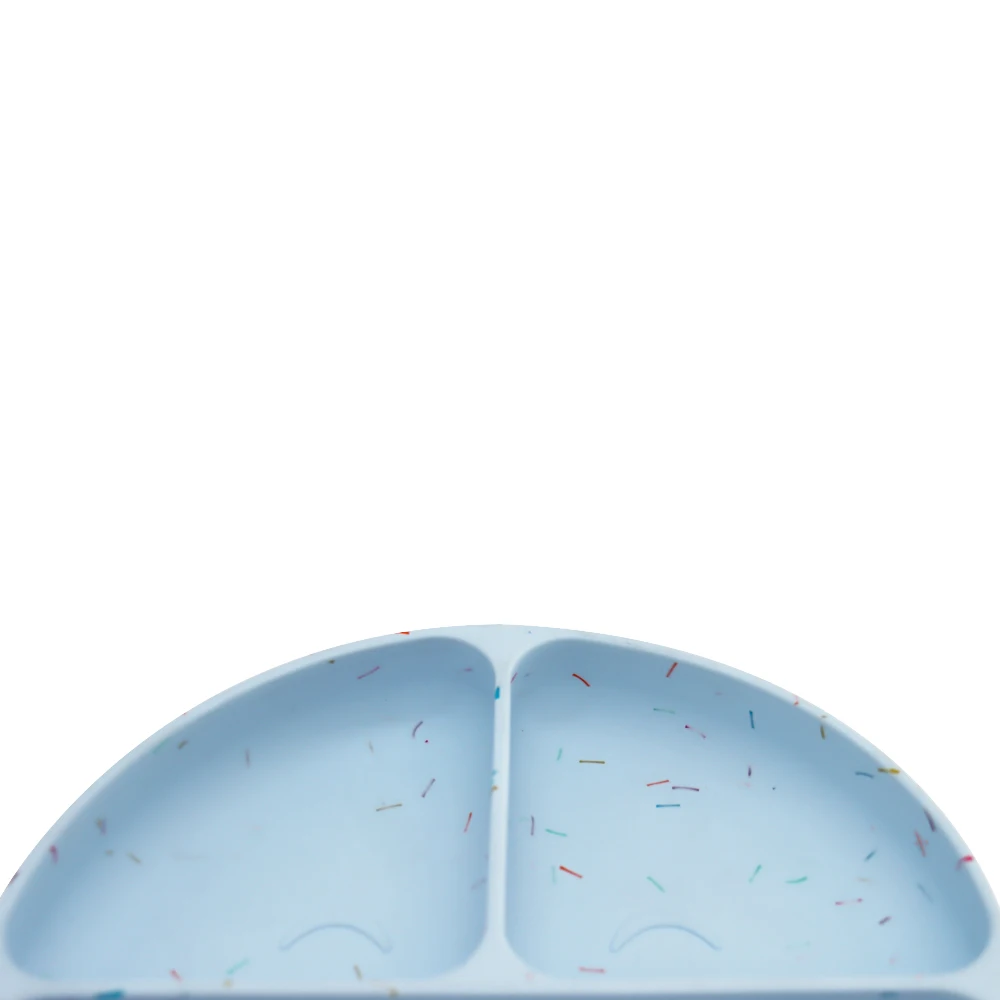 

100% BPA Free Kids Toddler Round Silicone Plate Baby Plate Anti Slip Silicone All In One Baby Food Mat, Multi color