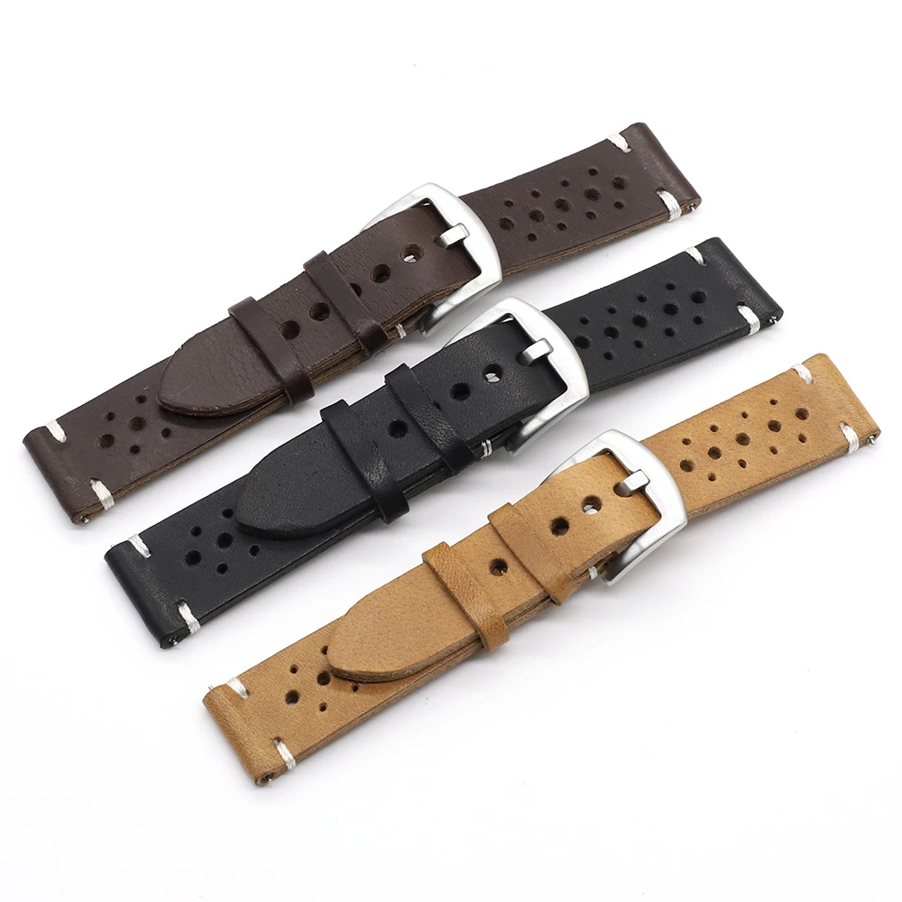 

Onthelevel Italian Genuine Leather Quick Release Rally Racing Watch Strap For Man&Woman 20mm 22mm, As picture