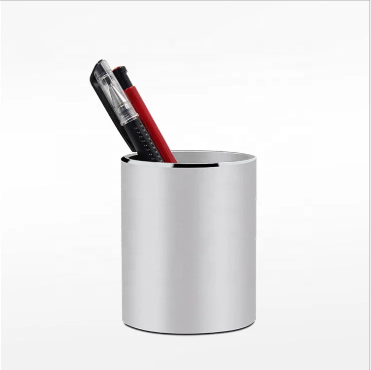 

Sweettreats Modern Desktop Office Aluminum Alloy Pen Holder Office Home Pen Pencil Holder Case Brush Cup, Customized color