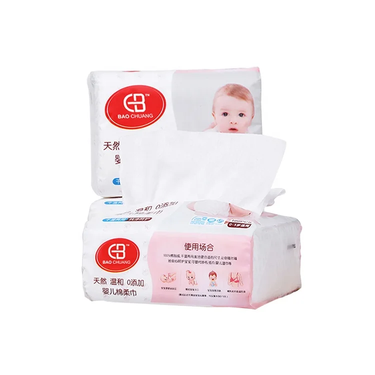 

Soft No stimulation Disposable Cleaning Tissue Cotton Face baby towel