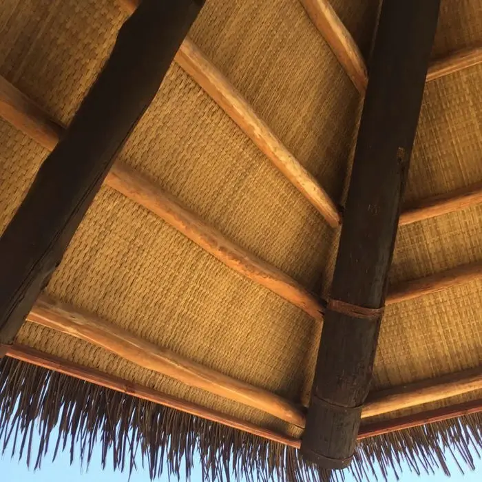 Artificial Plastic Herringbone Woven Bamboo Mat For Resort Floor Mat