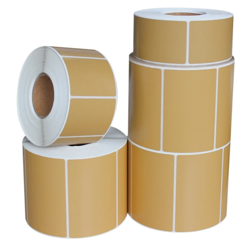 

Custom Roll Adhesive Blank Thermal Transfer Label Brown Kraft Label Sticker