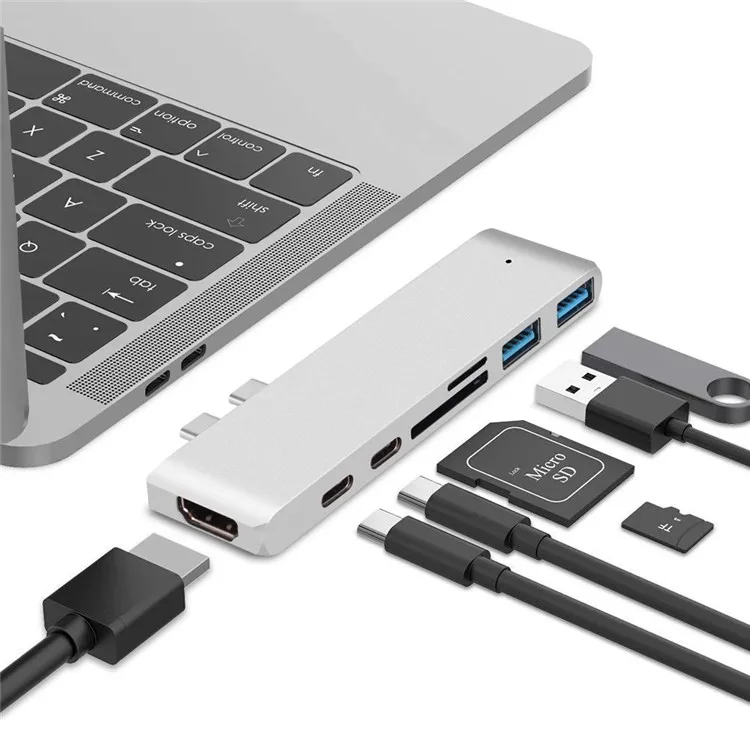

USB 3.1 Type-C HUB To HD-MI Adapter 4K USB C HUB With HUB 3.0 TF SD Reader Slot PD For Thunderbolt 3 MacBook Pro/Air 2018~2020