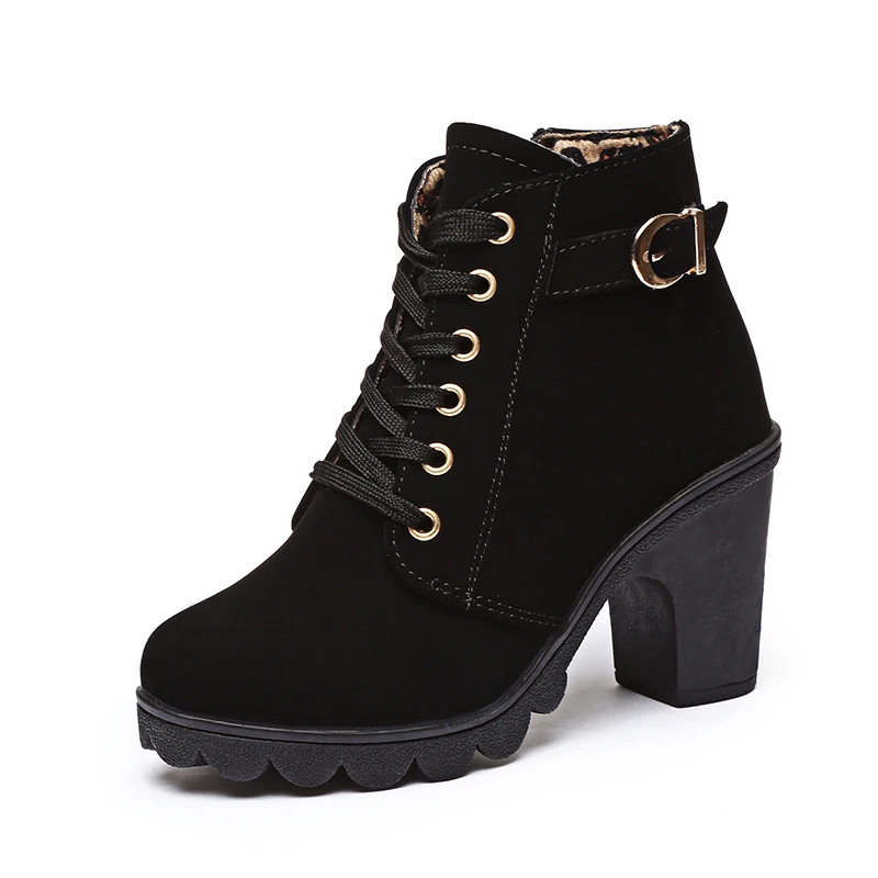 

2020 New Style Women's Shoes Ankles Winter Boots Ladies Ankle Boots, Black