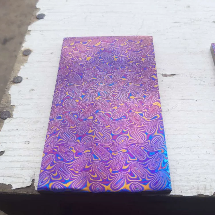 Custom Handmade Timascus Mokuti Titanium Damascus Sheet Buy Titanium