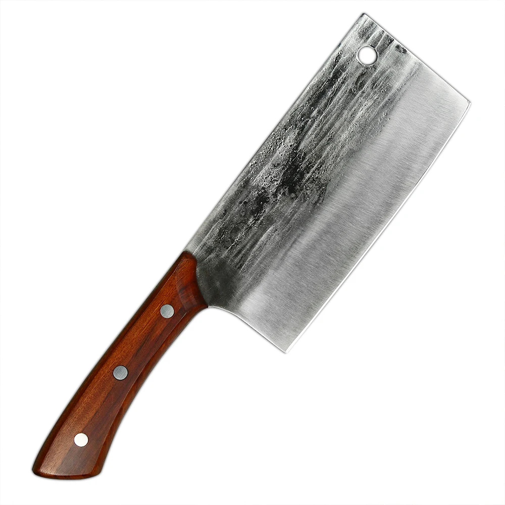 Image of wooden handle kitchen forge butcher knife cleaver knife butcher knife