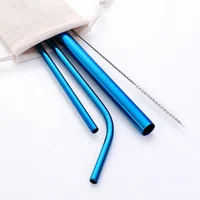 

FDA Approved 18/8 12mm Stainless Steel Straw 5 Packs Reusable Metal Drinking Straw set with brush