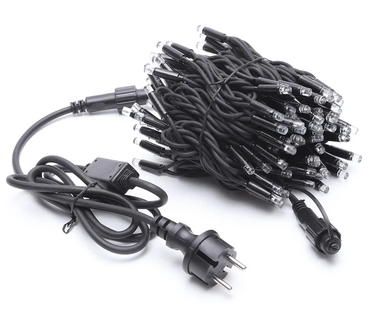 Flat fairy lights outdoor black cable Christmas string lights