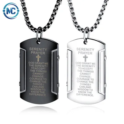 

Vintage Scripture Stainless Steel Men's Pendant Fashion Trend Cross Necklace