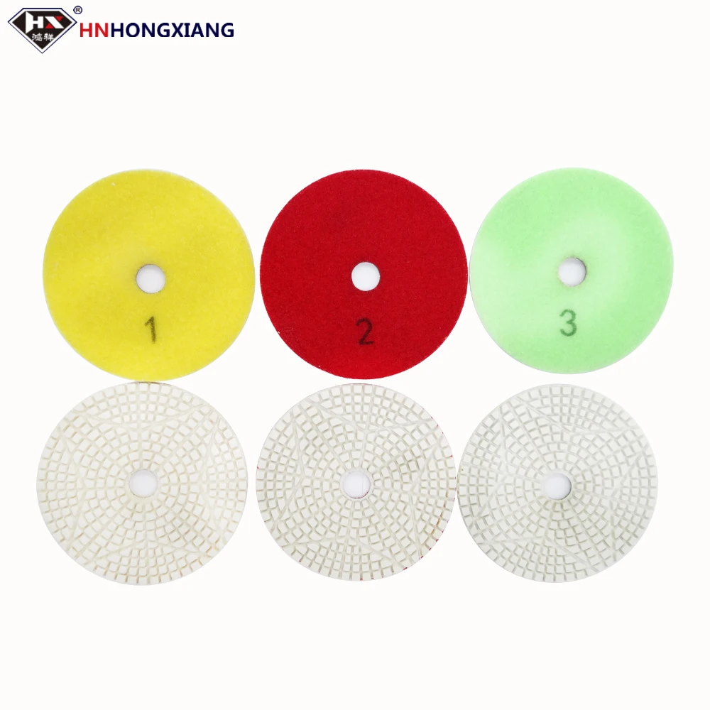 

3 Step Resin Diamond Polishing Pad 4 Inch/100mm Stone Work Restoration Buff Resin Discs for Granite Marble Quartz