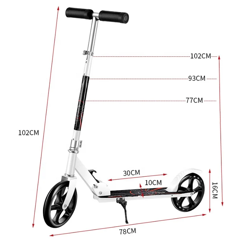 

2 Wheels kick Scooters foot scooters bike for Kids and adults Adjustable Lean to Steer Handlebar with handbrake