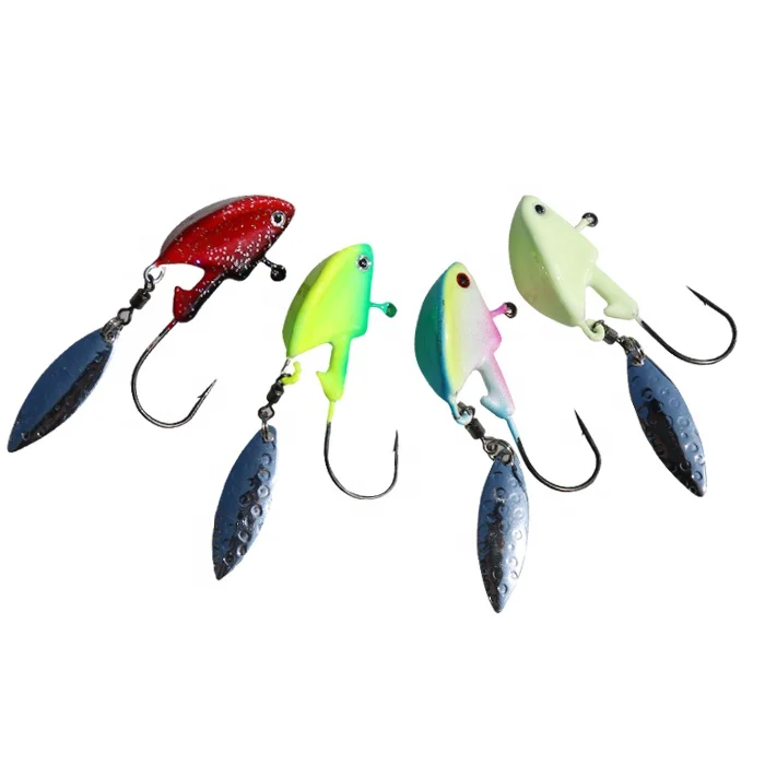 

wholesale 3.5g 7g 10g 14g 21g Swim bait lead jig head fishing hook with spoon lead hook with rotating sequins