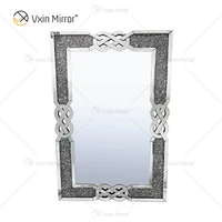 

vxin WXM-1760 Wall Decoration Silver Crushed Diamond Wall Hanging Mirror