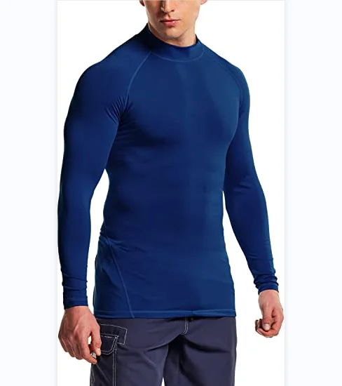 

Custom Logo Men's UPF 50+ Long Sleeve Rash Guard UV/SPF Quick Dry Swim Shirt Water Surf Swimming Shirts
