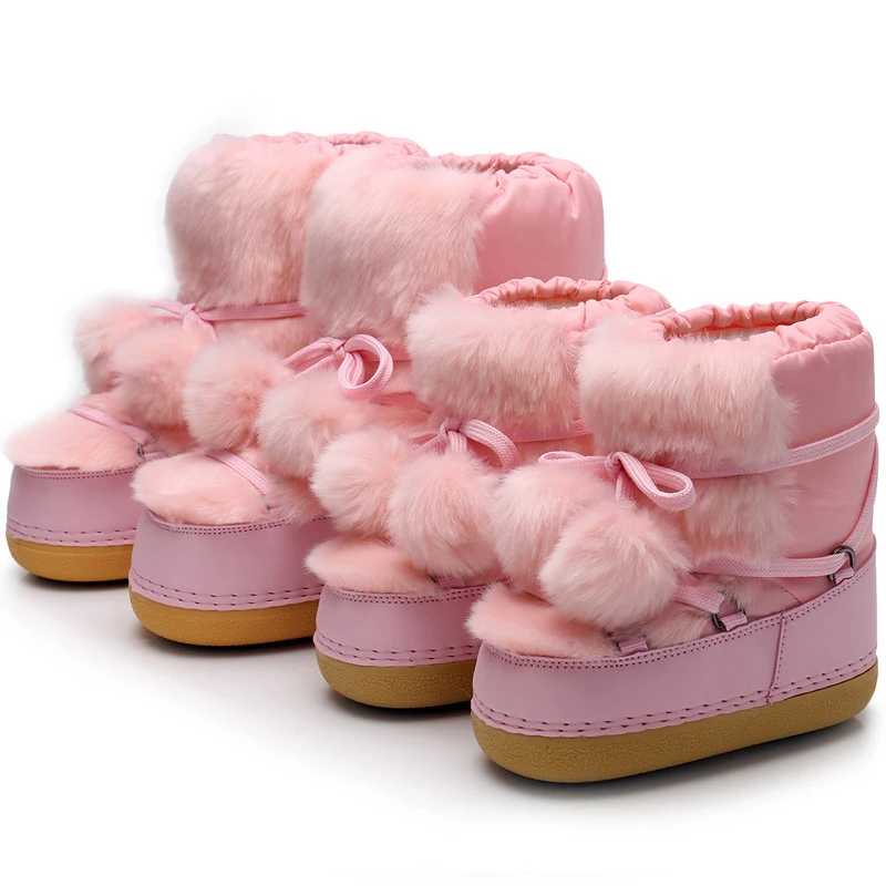 

XZ38 Classic Snow Boots 2021 Wholesale Price Mommy And Me Pink Moon Boots, As picture or custom