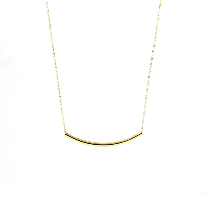 

Trendy 18k Gold Geometric Strip Pendant Necklaces For Women Gift Simple Fine Jewelry, Custom color