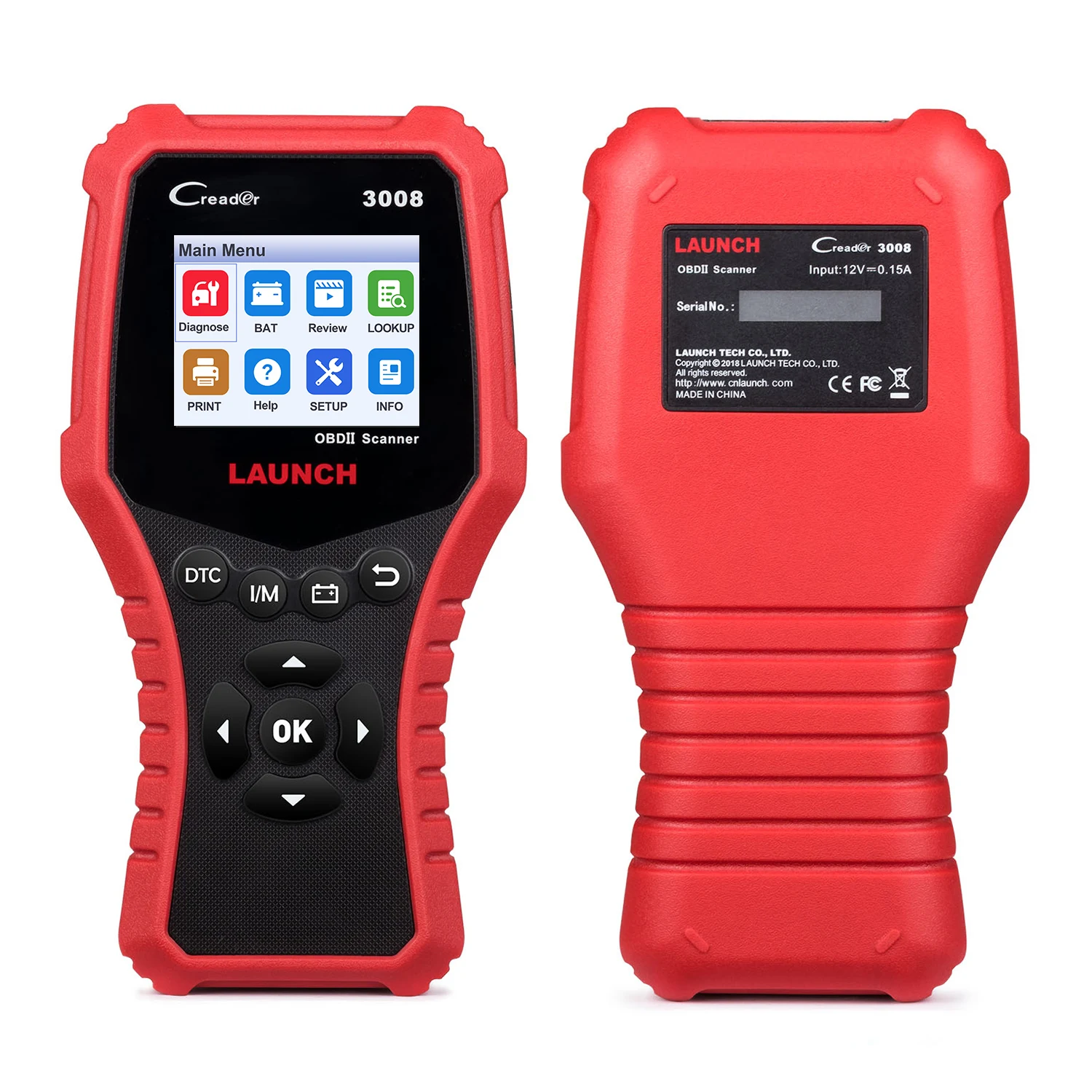 

LAUNCH Creader 3008 Scanner support full obd2 Battery tester function CR3008 OBDII code reader