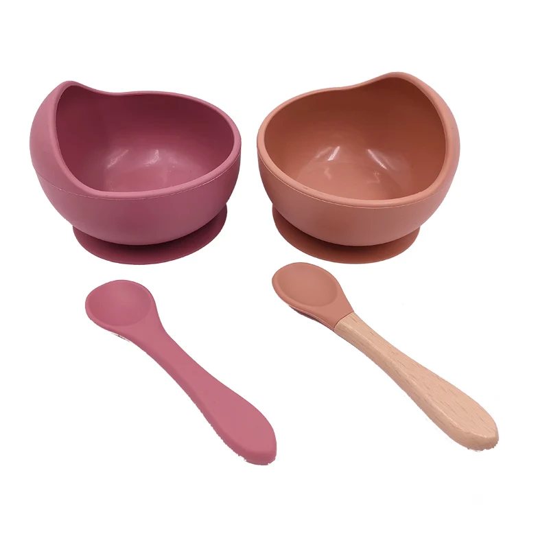 

Wholesale BPA Free Food Grade Silicone Suction Baby Round Bowl, 15 colors