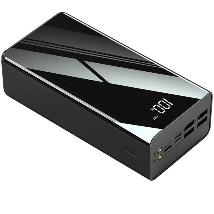 

New full-screen digital display mobile power bank 50000 mA mobile power bank with multiple input ports and large capacity, Balck