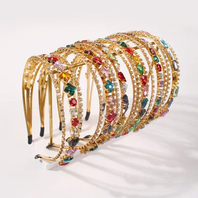 European Retro Style 18K Gold Plating Gemstone Head Buckle Colorful Rhinestone Crystal Head Hoop Headbands
European Retro Style 18K Gold Plating Gemstone Head Buckle Colorful Rhinestone Crystal Head Hoop Headbands
