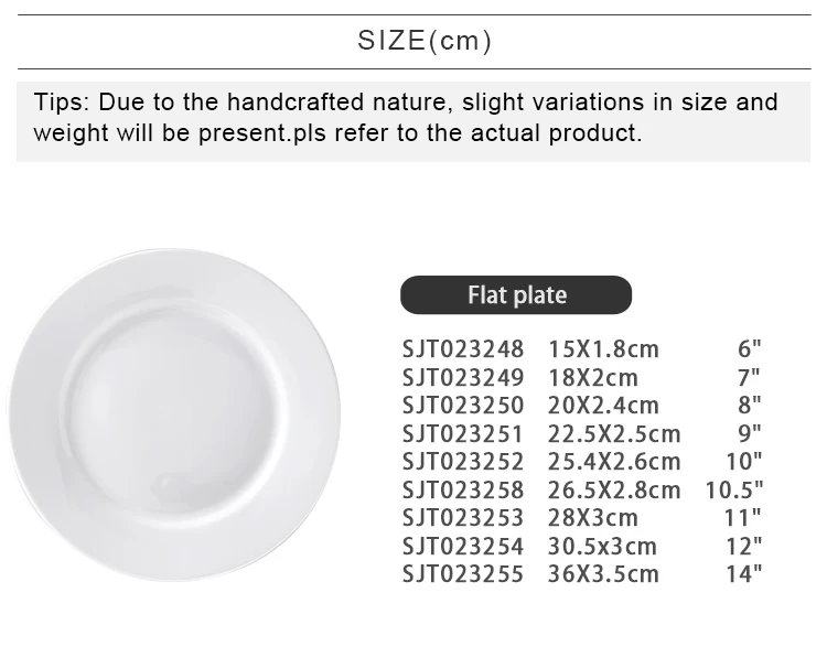 Shengjing Factory Simple White Multi Size Round Banquet Party ...