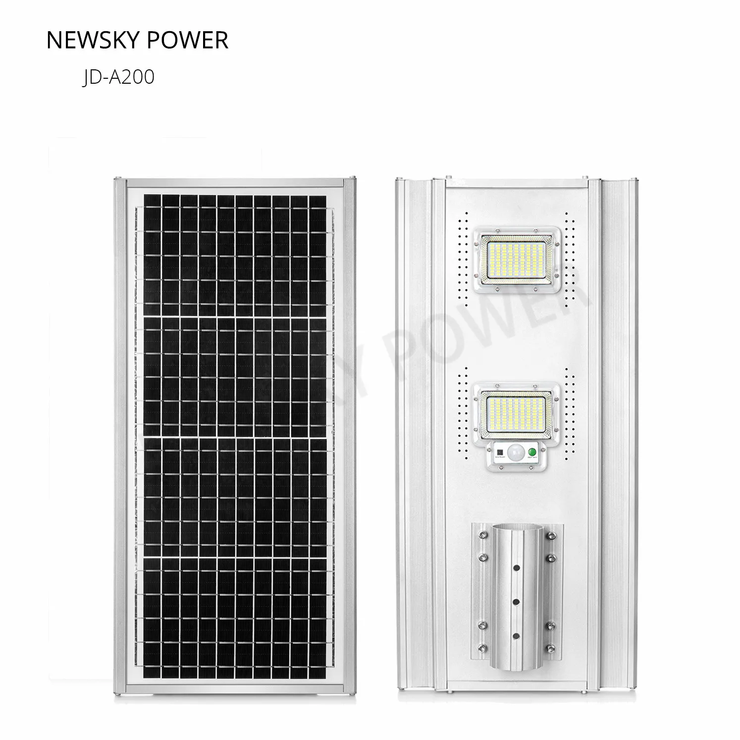 200W All In One Lithium Battery Motion Sensor Led IP65 Integrated Solar Street Light Outdoor